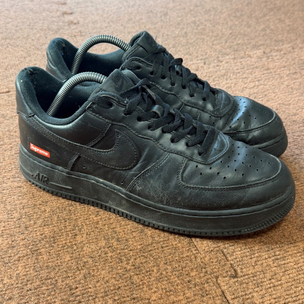Nike Air Force 1 Low Supreme Black CU9225-001 Mens 9.5 D+ shoe Sneakers Shoes
